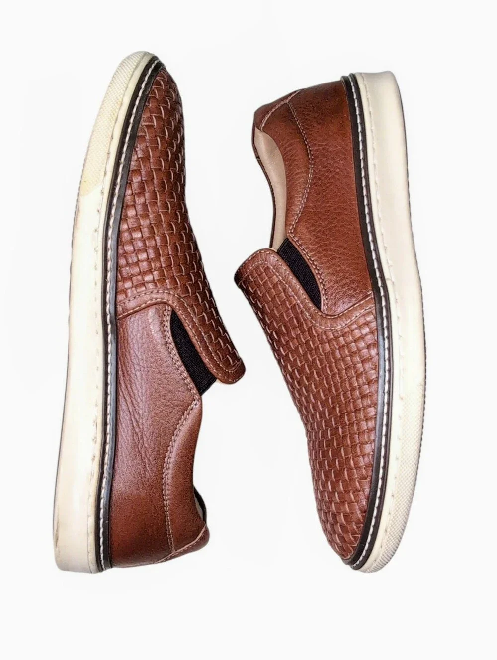 Johnston & Murphy Mcguffey Woven Sheepskin Casual Shoes Men's Size 8M Cognac